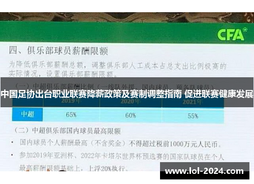 中国足协出台职业联赛降薪政策及赛制调整指南 促进联赛健康发展