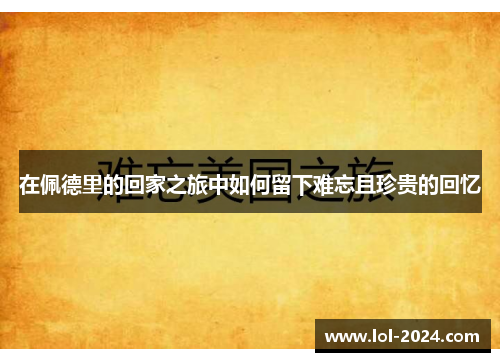 在佩德里的回家之旅中如何留下难忘且珍贵的回忆